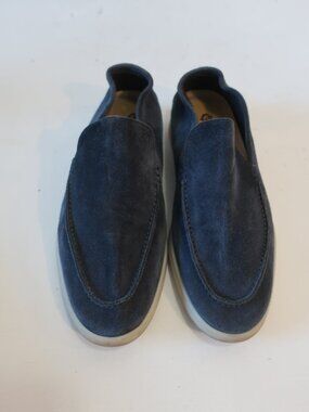 Authentic Mens Loro Piana Blue Suede Summer Walk Slip-On Loafer Shoes 41 US/8 Loro Piana Summer Walk Suede Mules Dark Blue Backless  main image 4